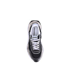 Schwarze athletische Sneakers aus Kalbsleder