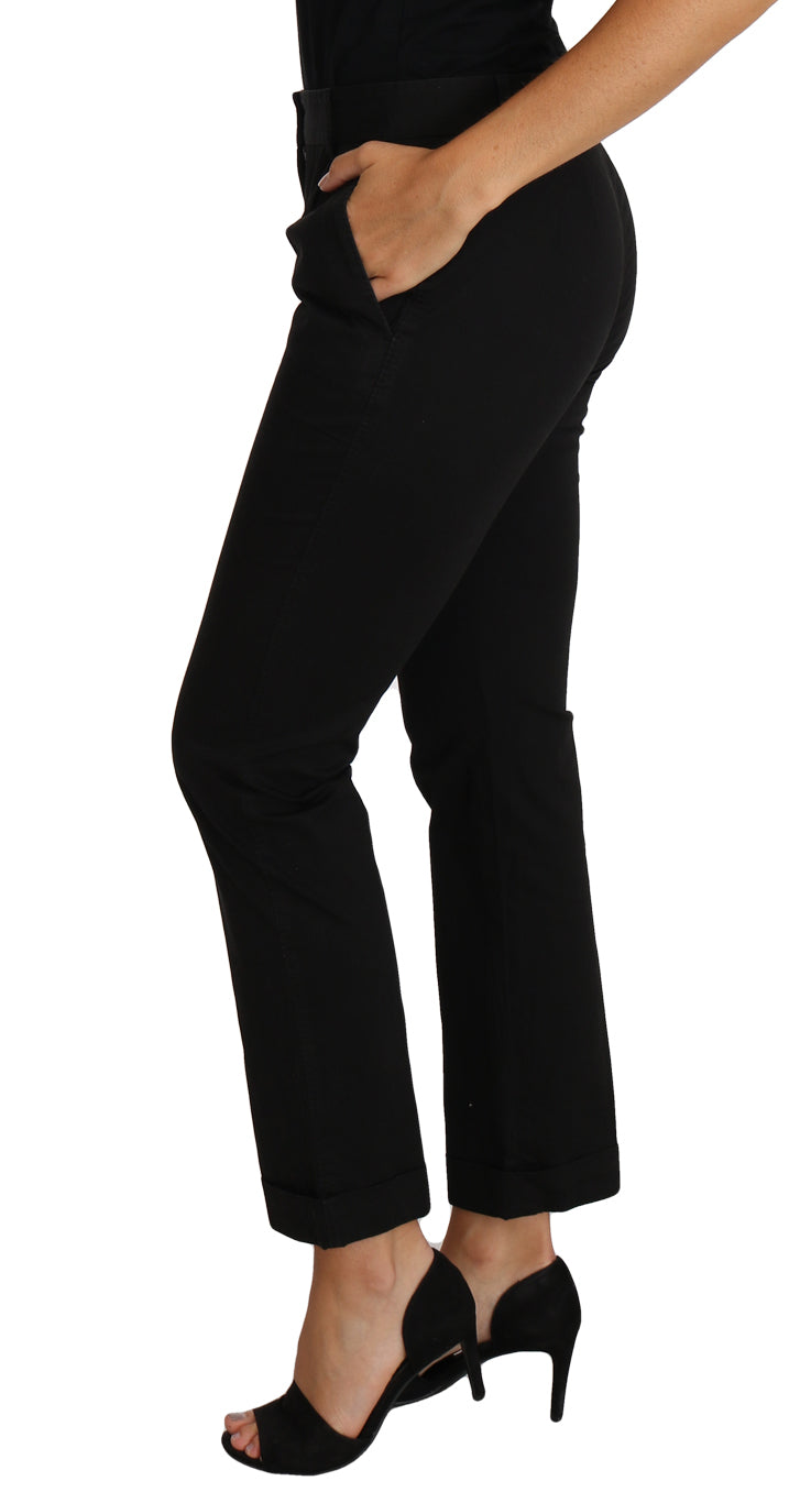 Schwarzes Kleid Kurze Gerader Schnitt Gerader Hosen