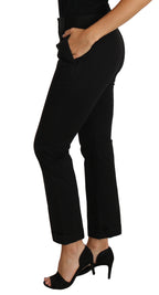 Schwarzes Kleid Kurze Gerader Schnitt Gerader Hosen