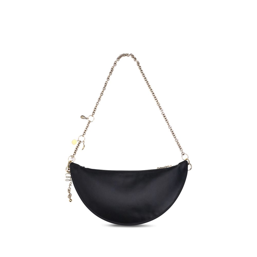 Schultertasche aus schwarzem Kalbsleder