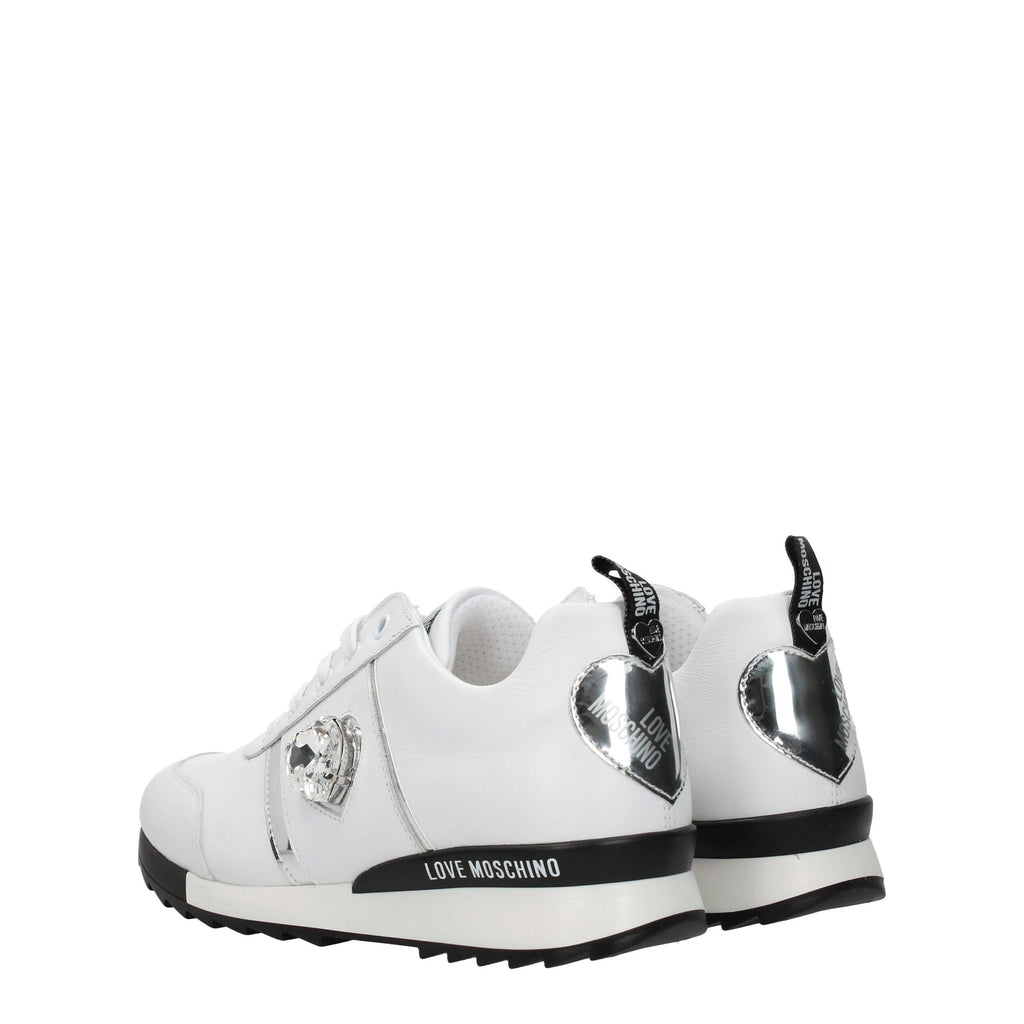 White Leather Low Top Sneakers