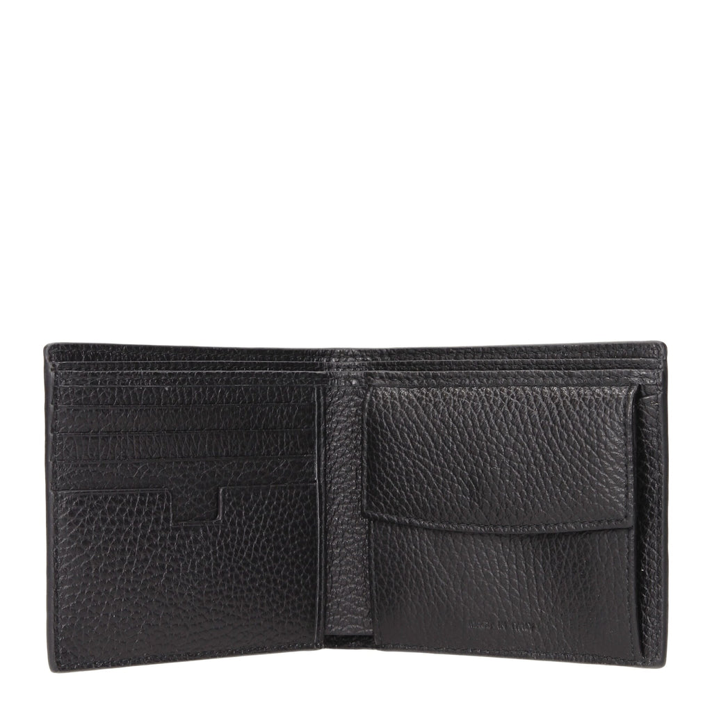Portemonnaie aus schwarzem Leder