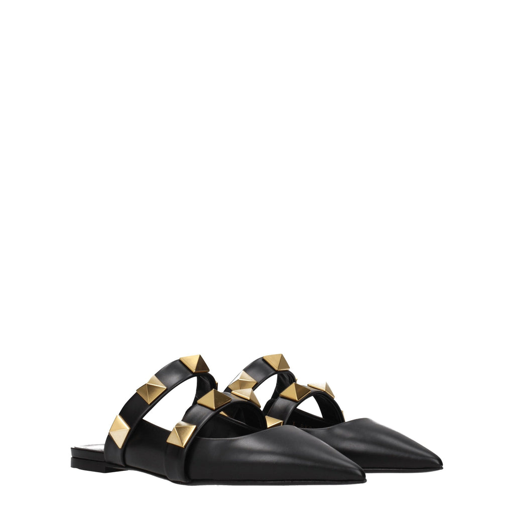 Mules in pelle nera