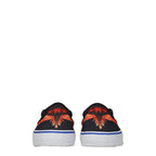 Black Fabric Slip-On Loafers