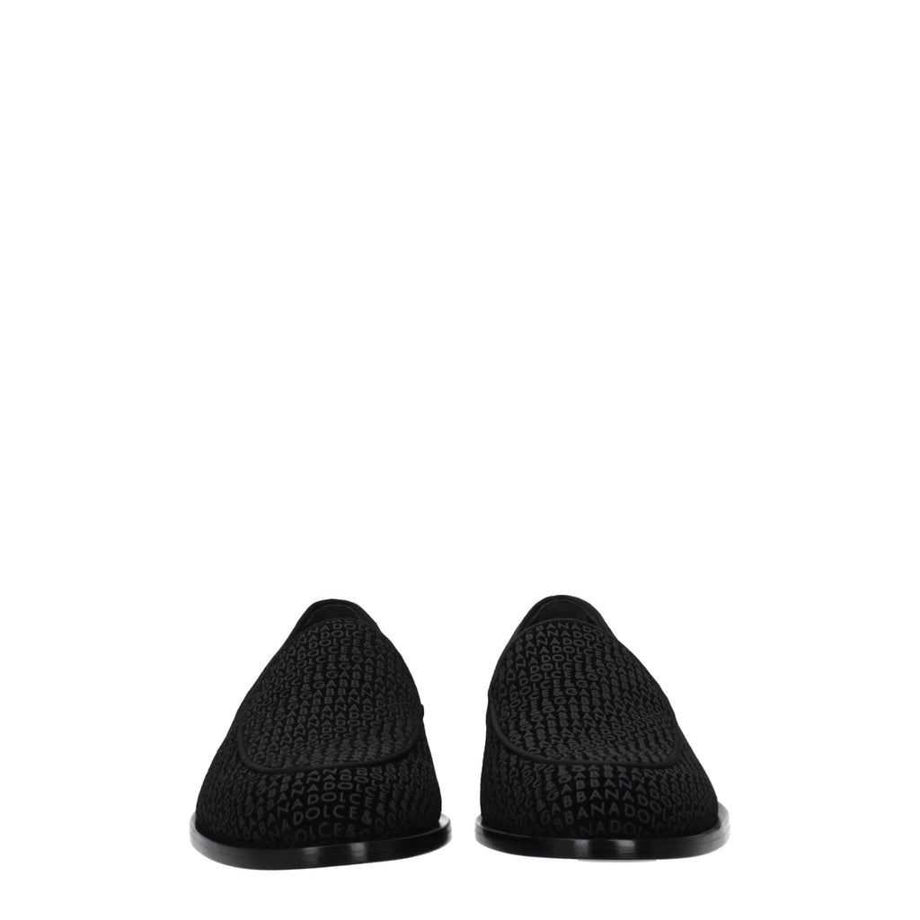 Schwarze Samt-Slipper