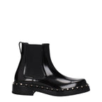 Schwarze Lederstiefeletten