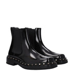 Schwarze Lederstiefeletten