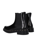 Schwarze Lederstiefeletten