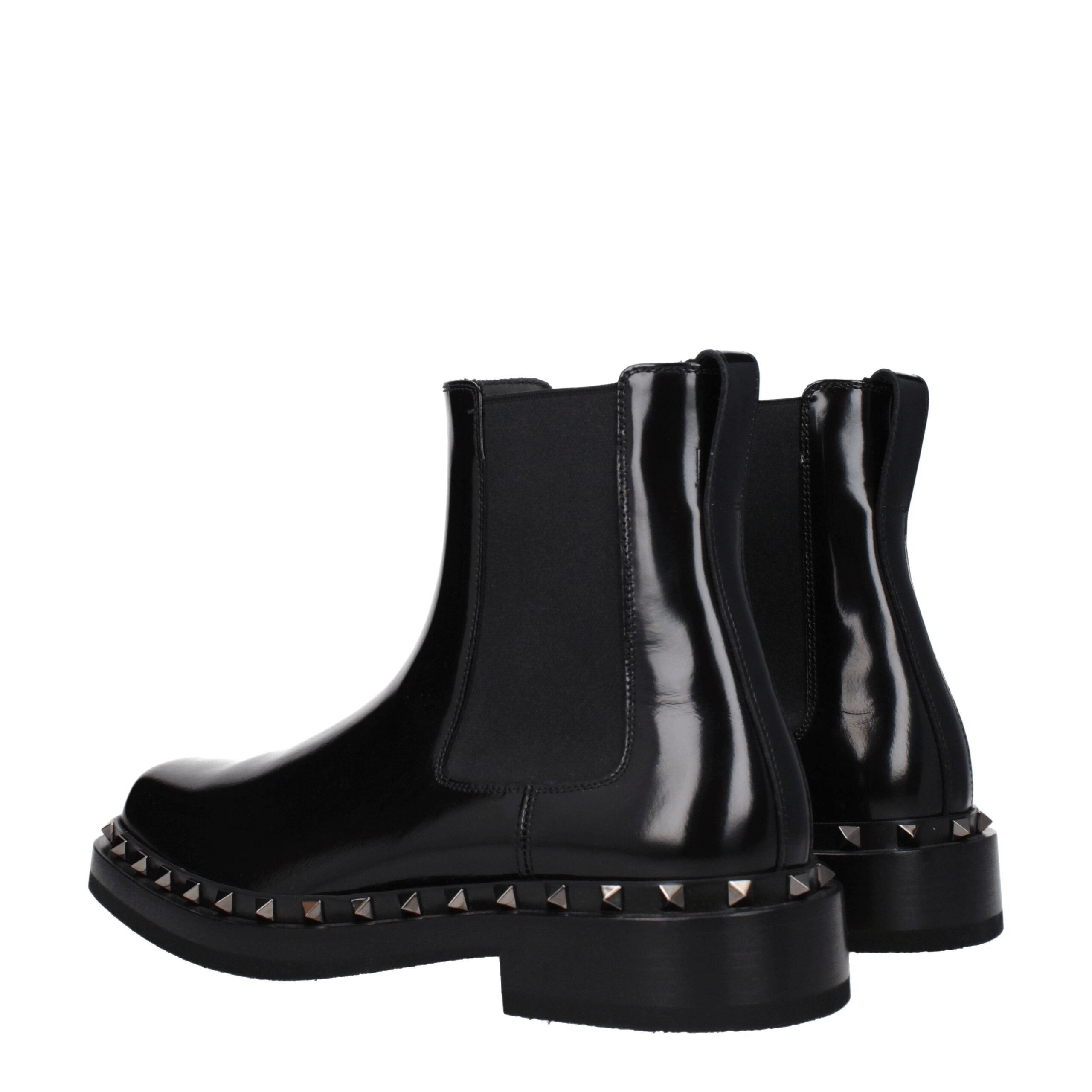 Schwarze Lederstiefeletten