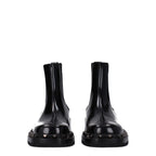 Schwarze Lederstiefeletten