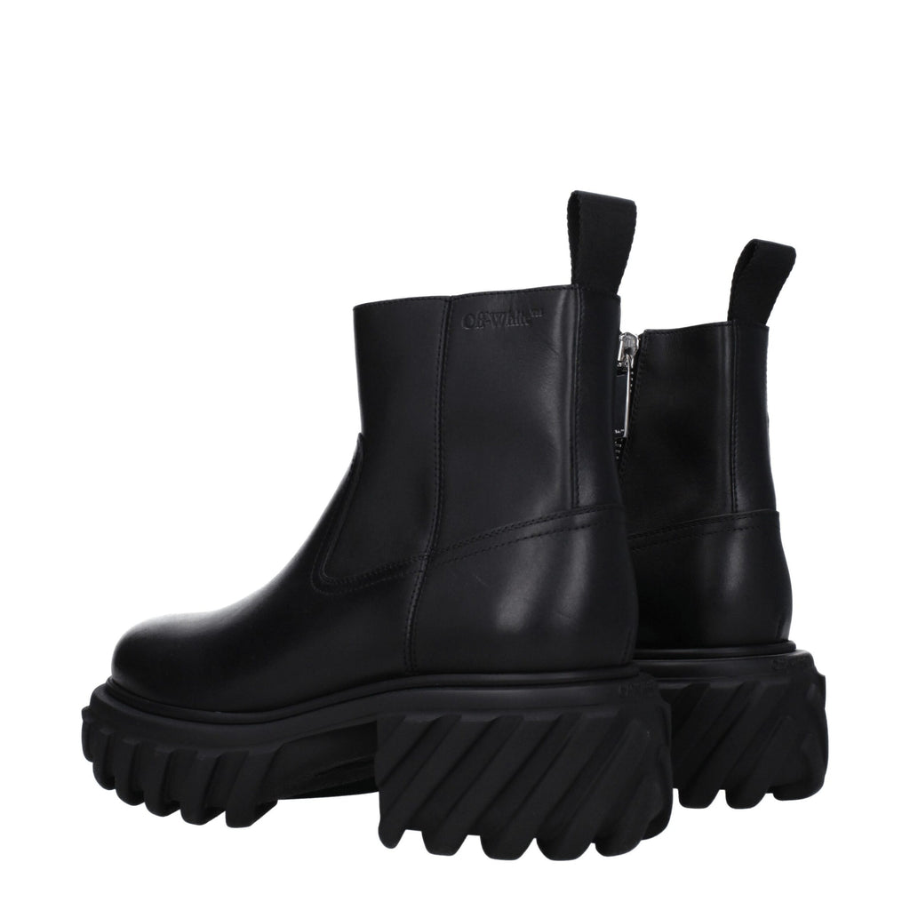 Black Leather Ankle Boots