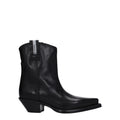 Schwarze Leder-Stiefeletten