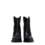 Schwarze Leder-Stiefeletten