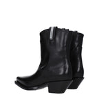 Schwarze Leder-Stiefeletten