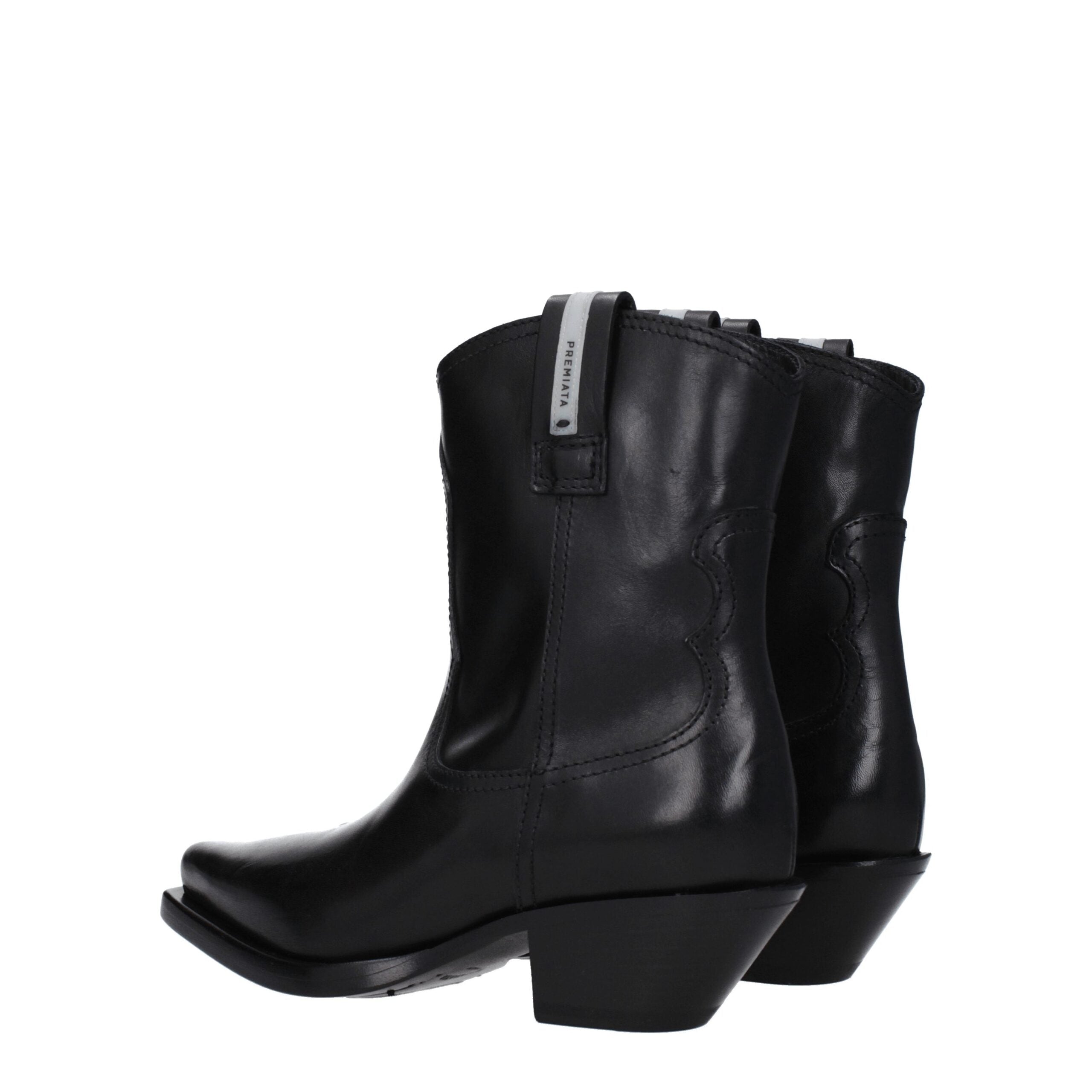 Schwarze Leder-Stiefeletten