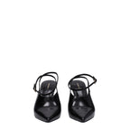 Black Leather High Heel Pumps