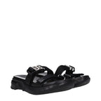 Black Fabric Slippers