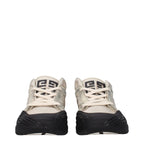 Beige Fabric Chunky Sneakers