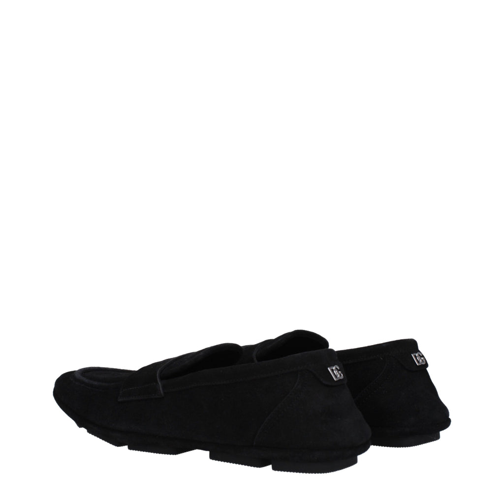 Black Leather Slip-On Loafers