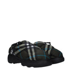 Green Fabric Slip-On Loafers
