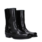 Black Leather Ankle Boots