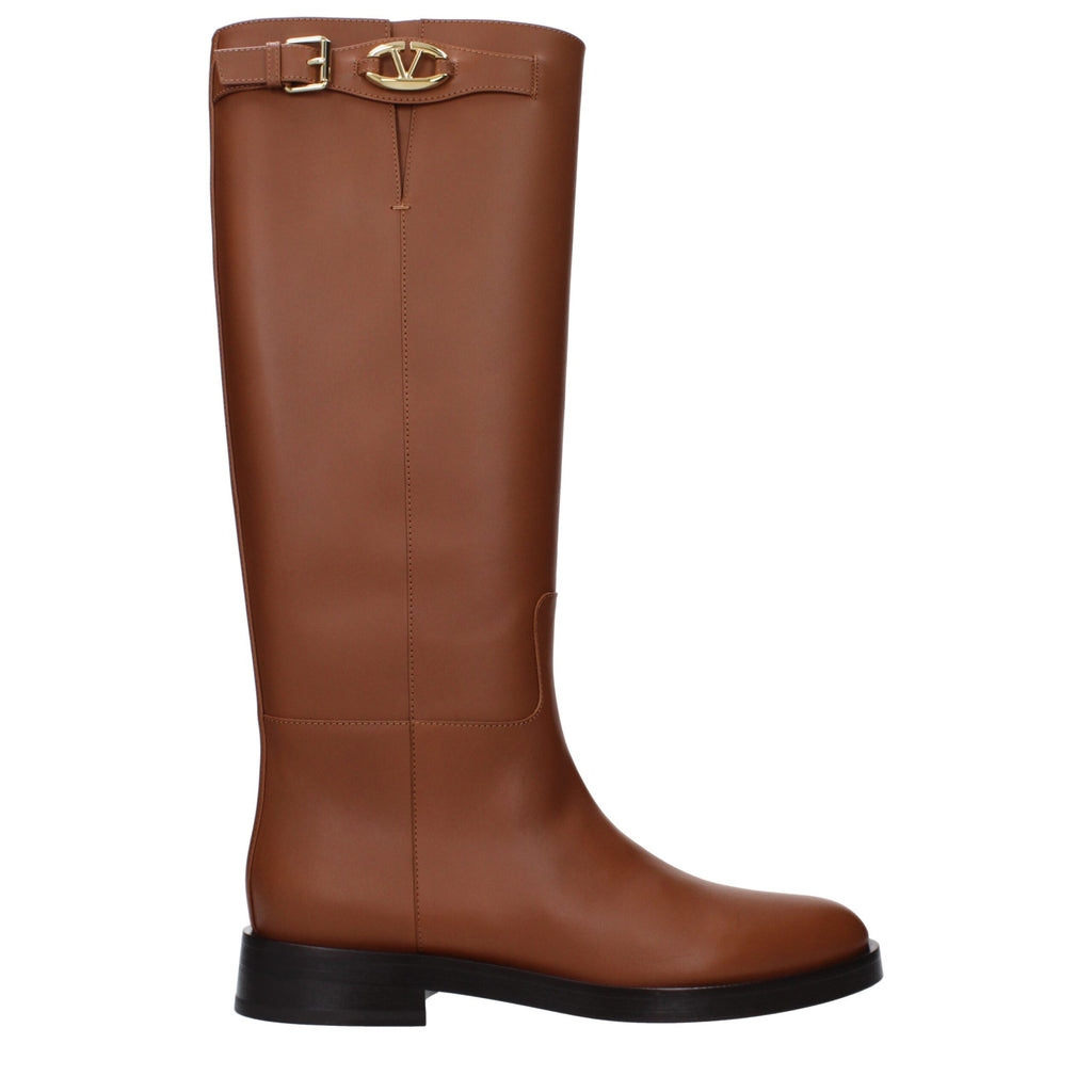 Stivali in pelle marrone