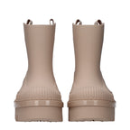 Pink Cotton Ankle Boots