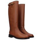 Stivali in pelle marrone