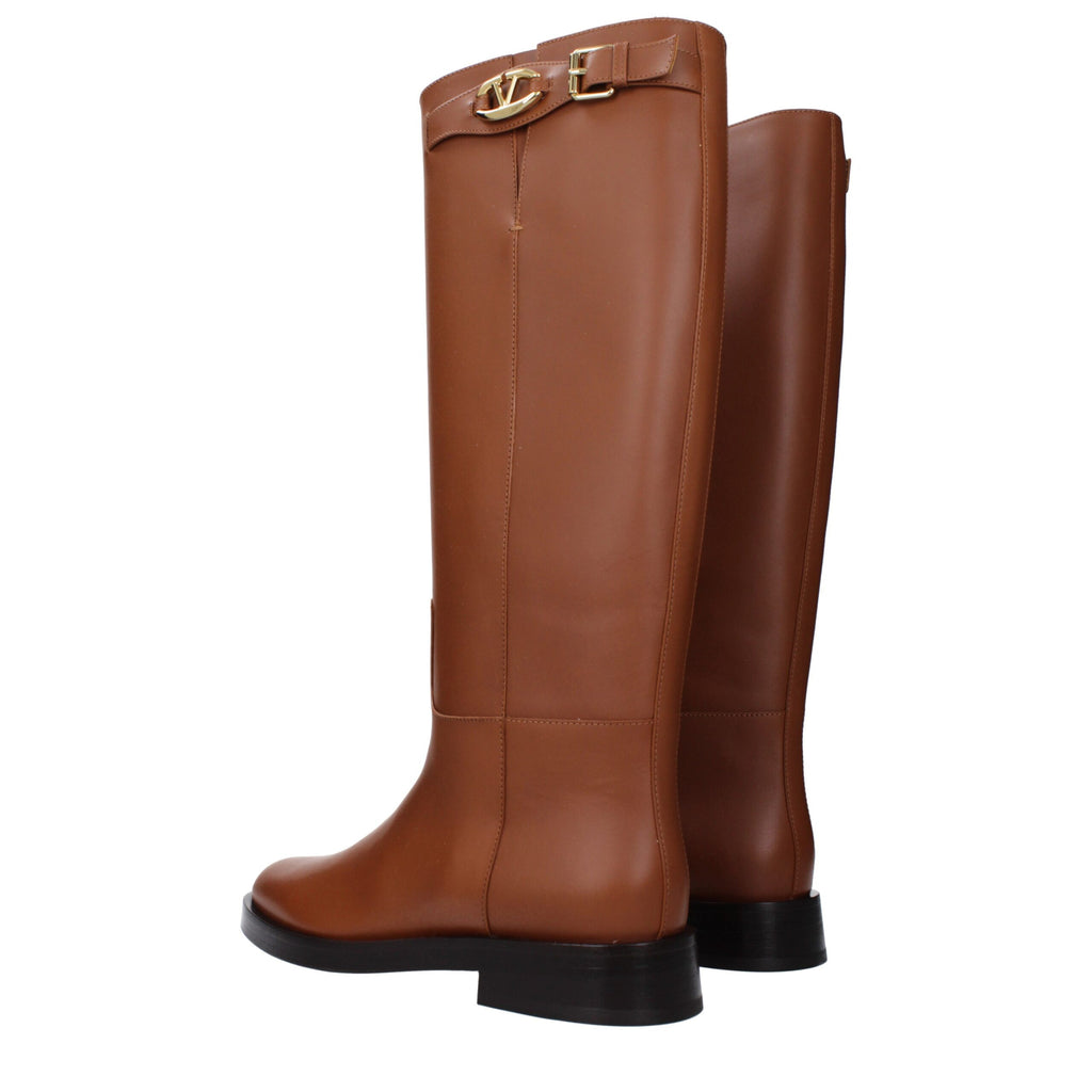 Stivali in pelle marrone