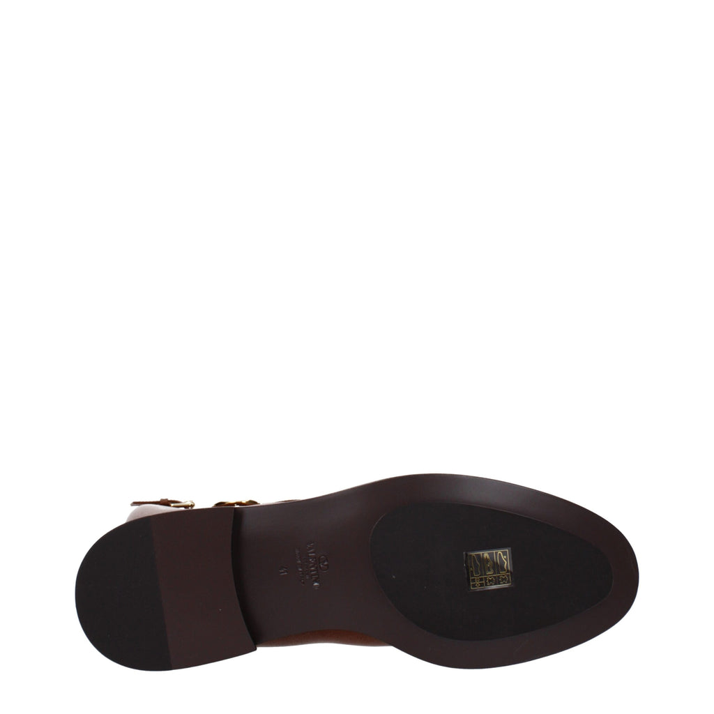 Stivali in pelle marrone