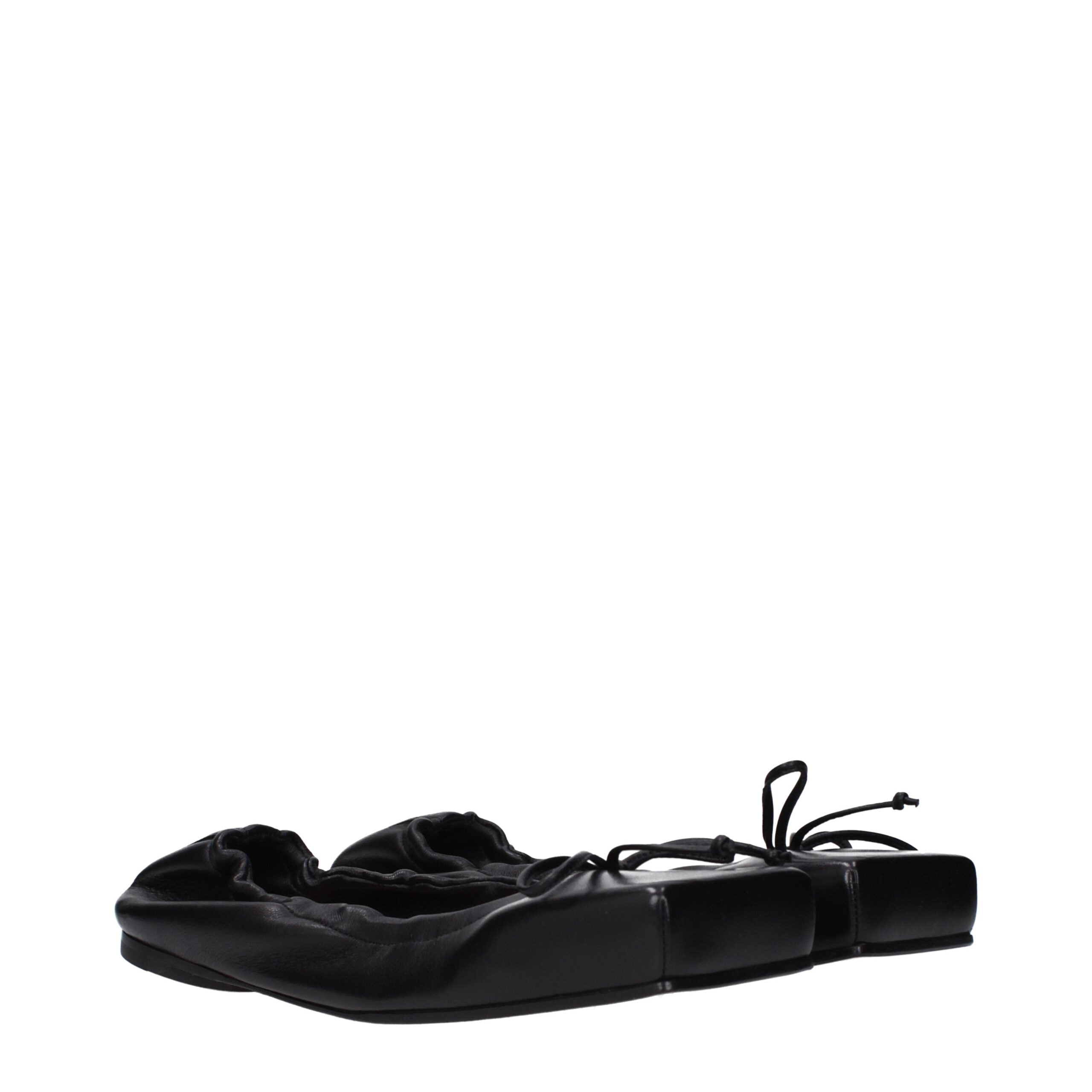 Ballettflats aus schwarzem Leder