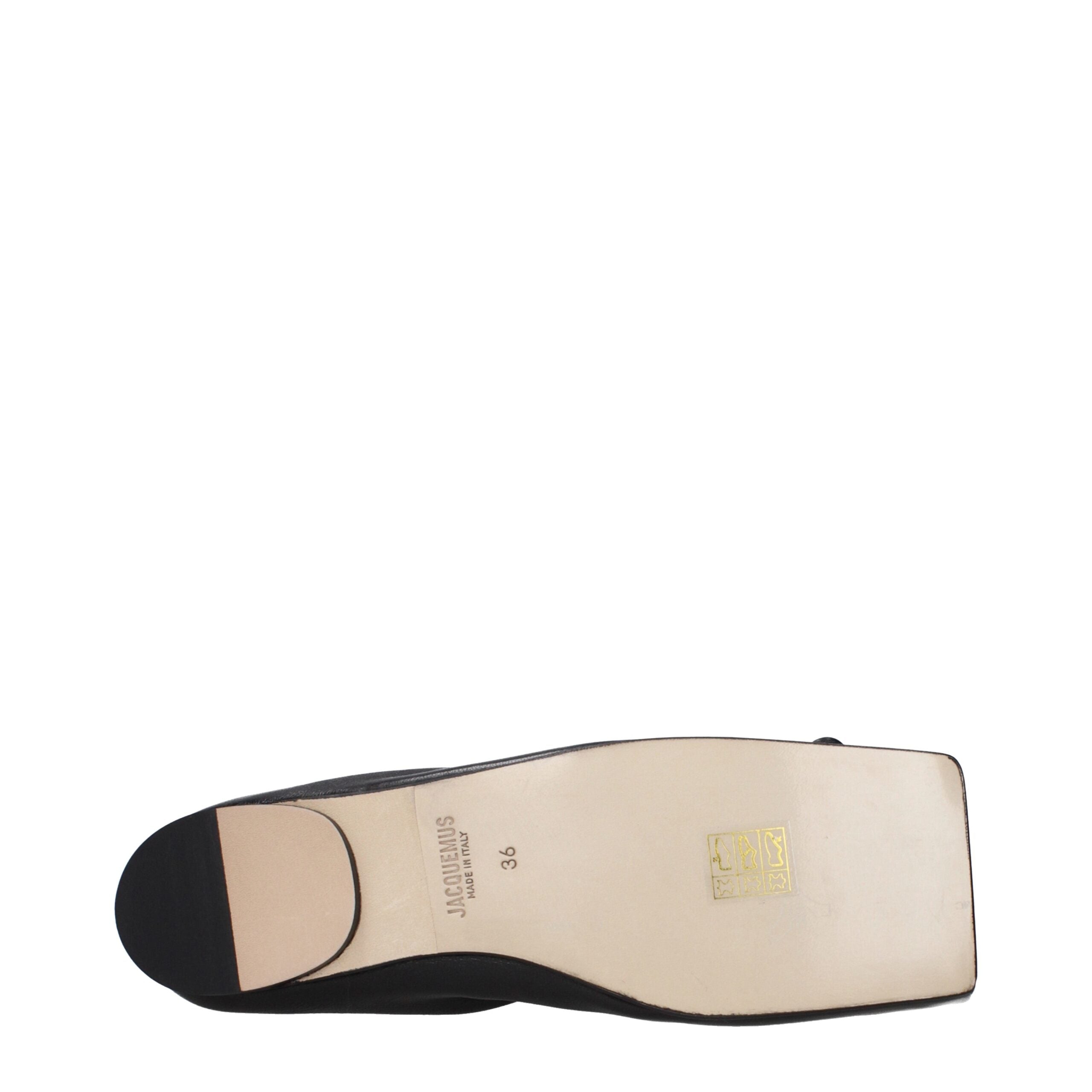 Ballettflats aus schwarzem Leder
