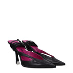 Sandaletten mit Stilettoabsatz aus schwarzem Leder