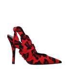 Décolleté con tacco alto in tessuto rosso