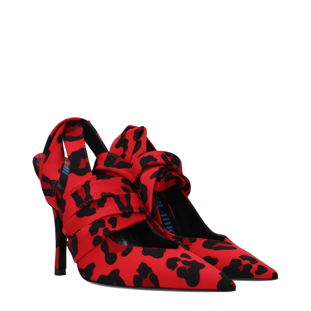Décolleté con tacco alto in tessuto rosso