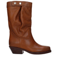 Braune Leder-Stiefeletten