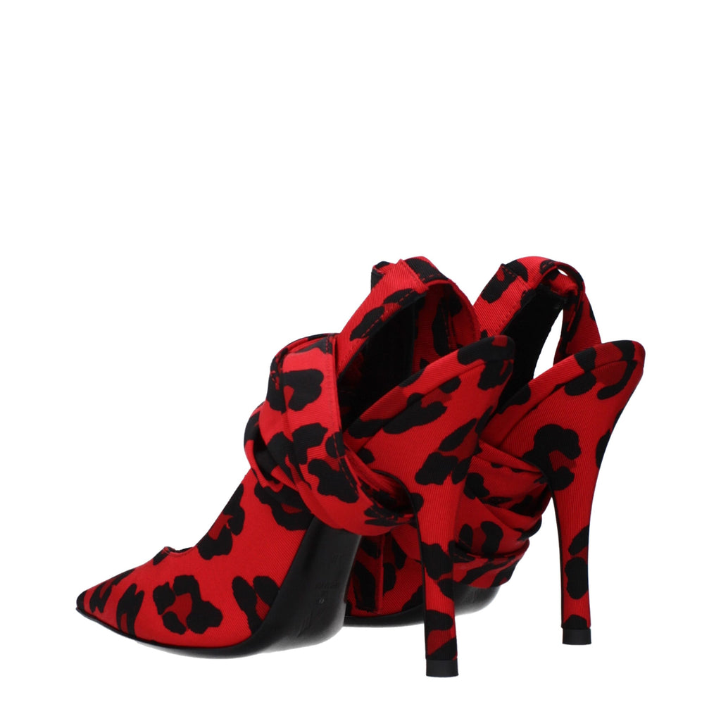 Décolleté con tacco alto in tessuto rosso
