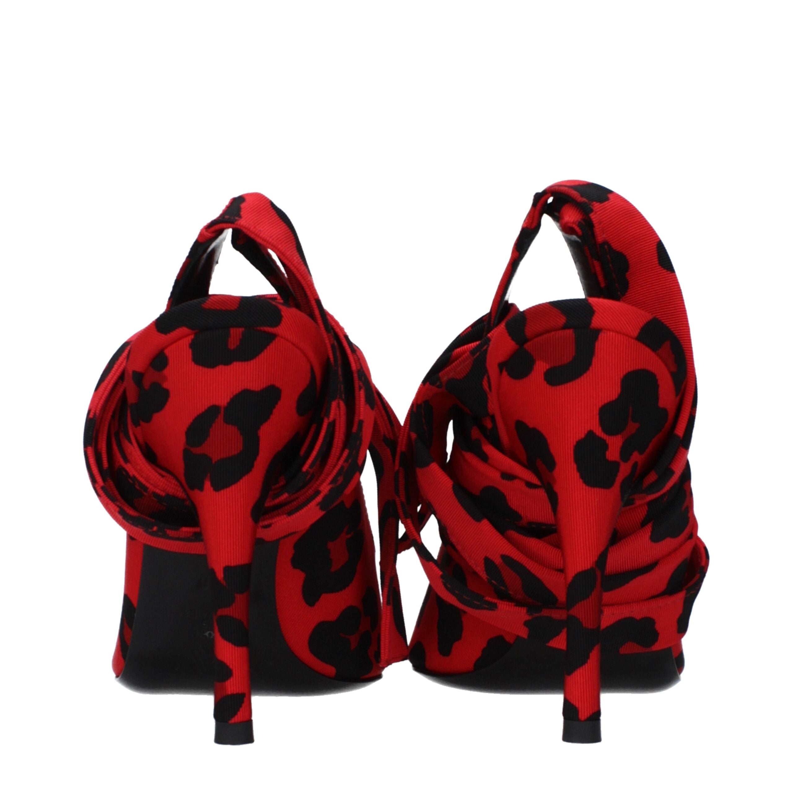 Décolleté con tacco alto in tessuto rosso
