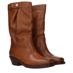Braune Leder-Stiefeletten