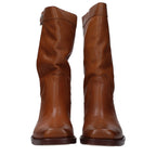 Braune Leder-Stiefeletten