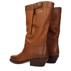 Braune Leder-Stiefeletten