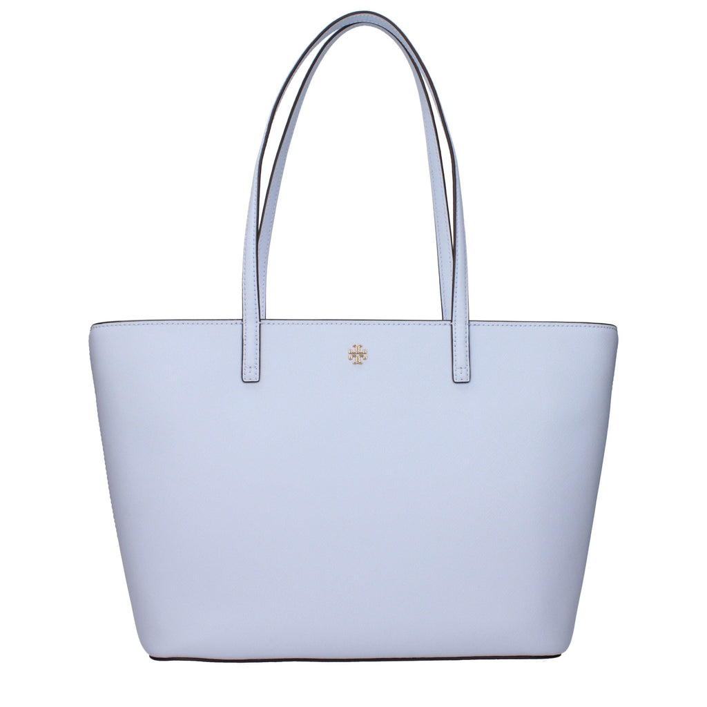 Hellblaue Leder-Schultertasche