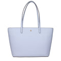 Hellblaue Leder-Schultertasche