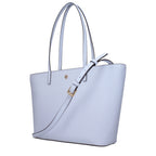 Hellblaue Leder-Schultertasche