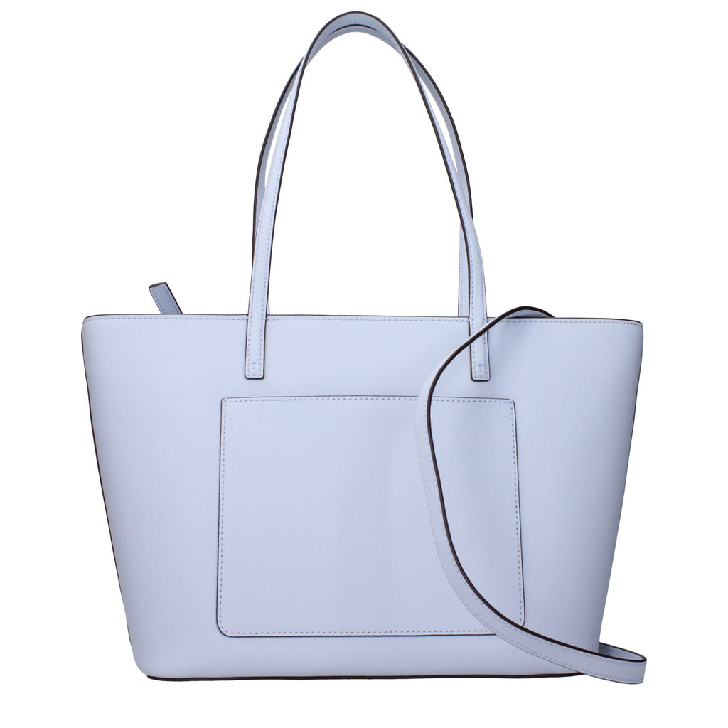 Hellblaue Leder-Schultertasche