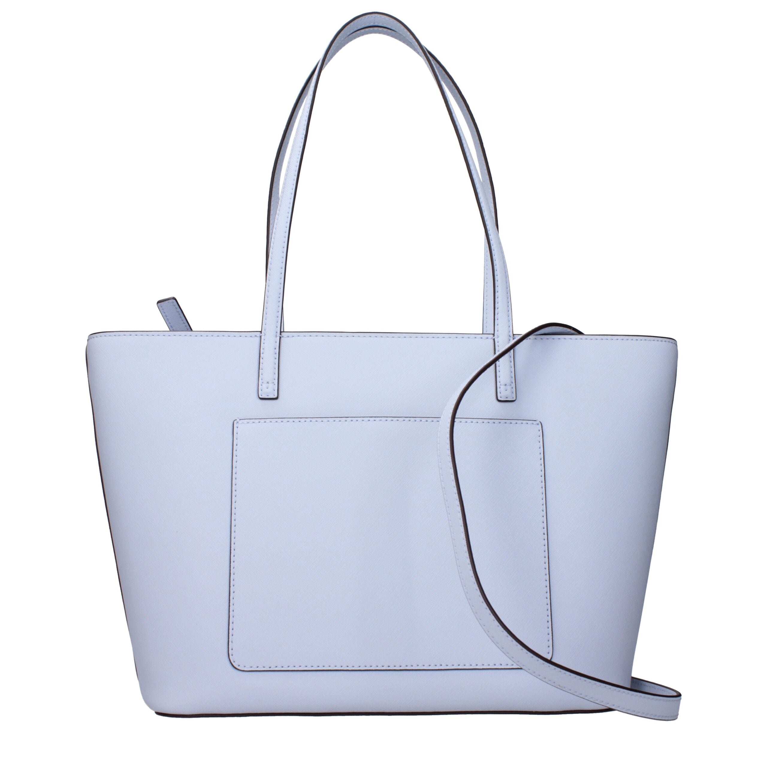 Hellblaue Leder-Schultertasche