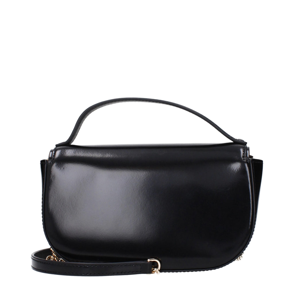 Borsa a mano in pelle nera