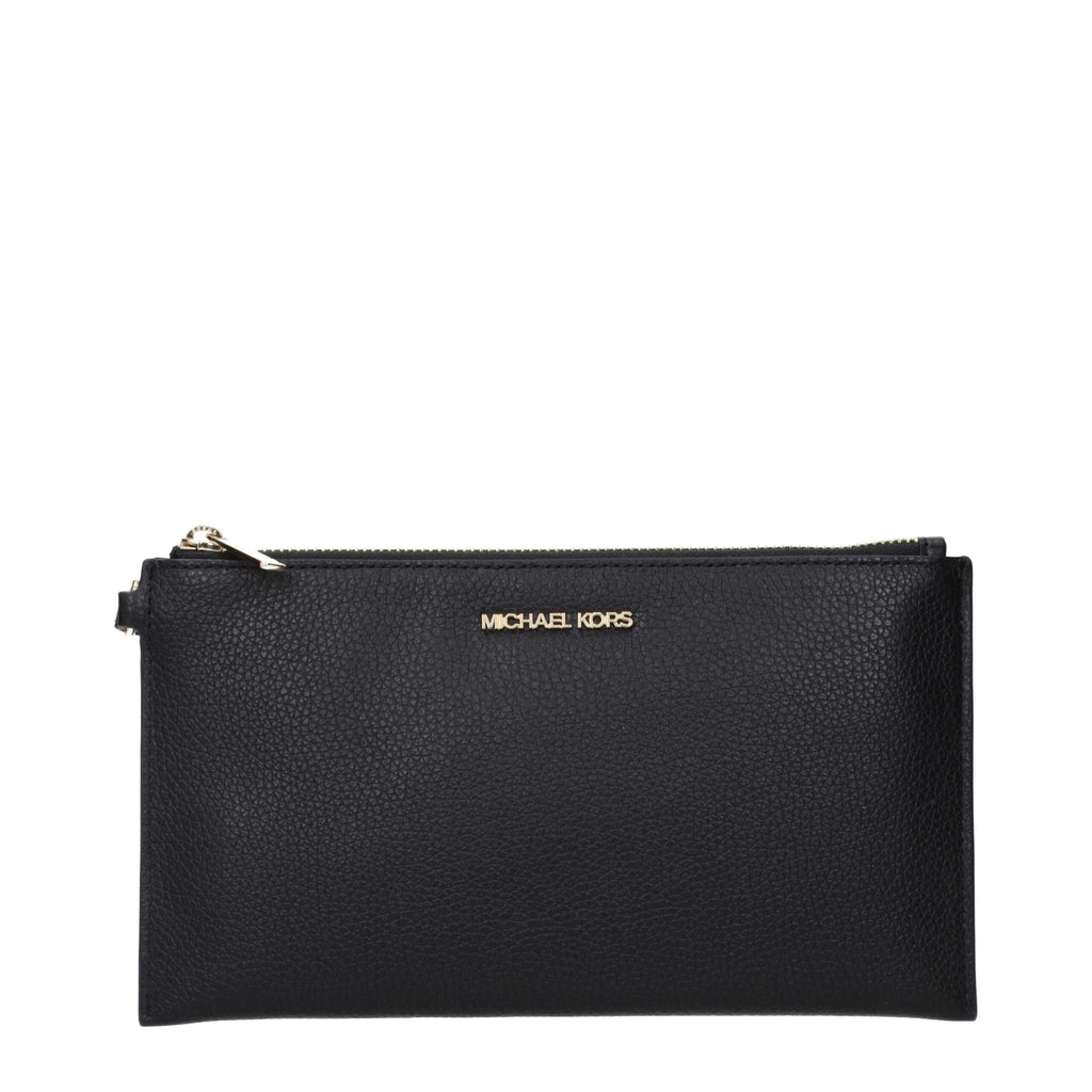Pochette in pelle nera