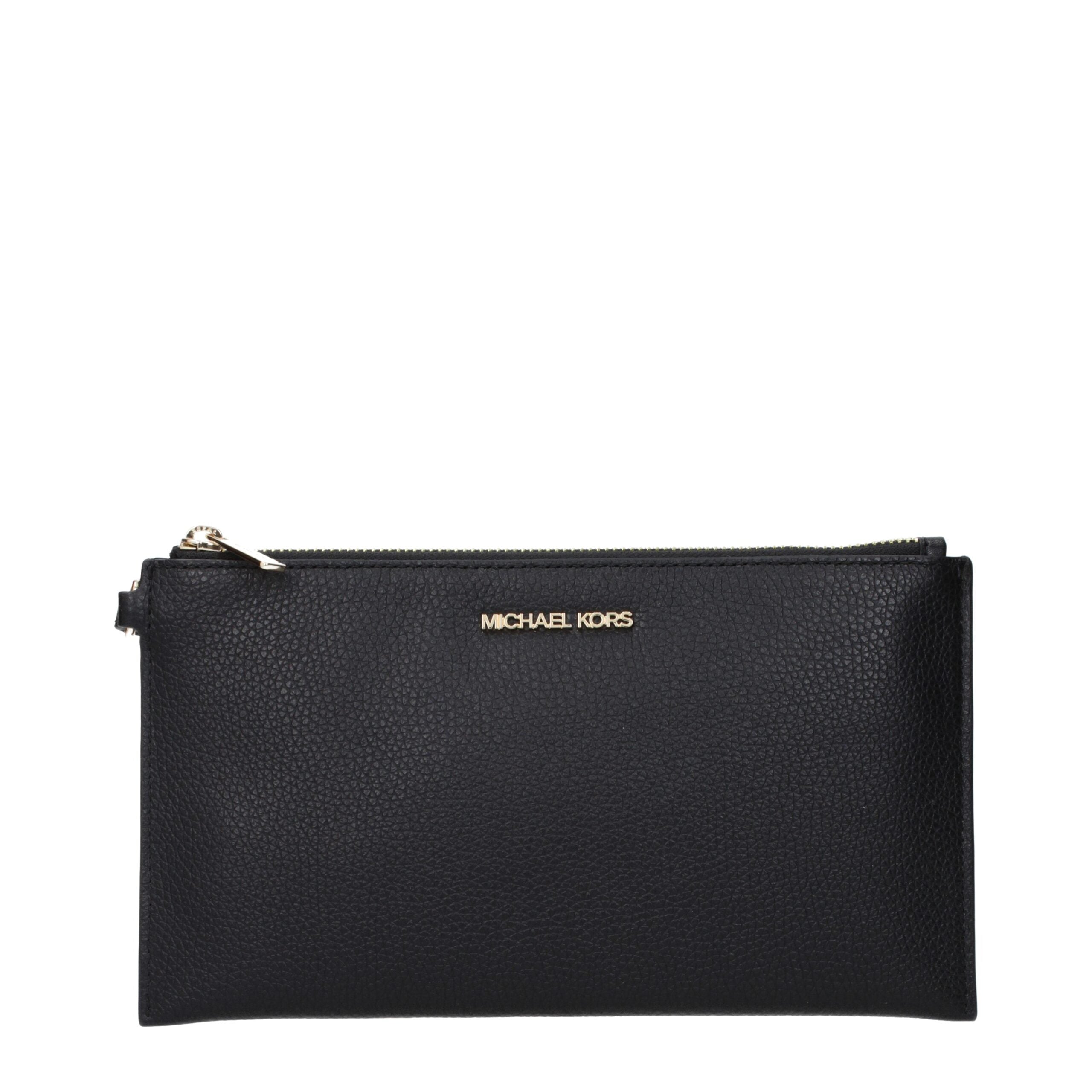 Pochette in pelle nera