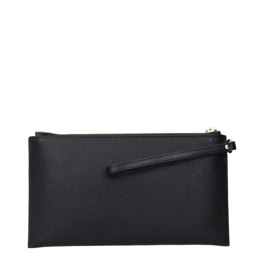 Pochette in pelle nera